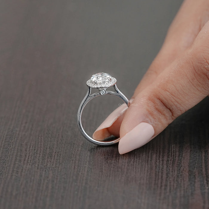 Oval Lab Grown Diamond Halo Promise Ring