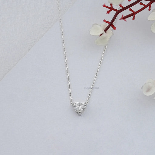 Heart Cut Lab Grown Diamond  Solitaire Pendant