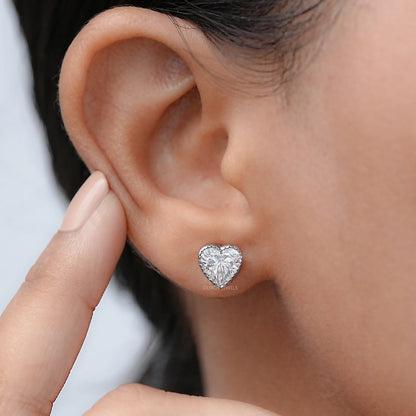Heart Cut Lab Diamond Milgrain Set Earrings Earrings