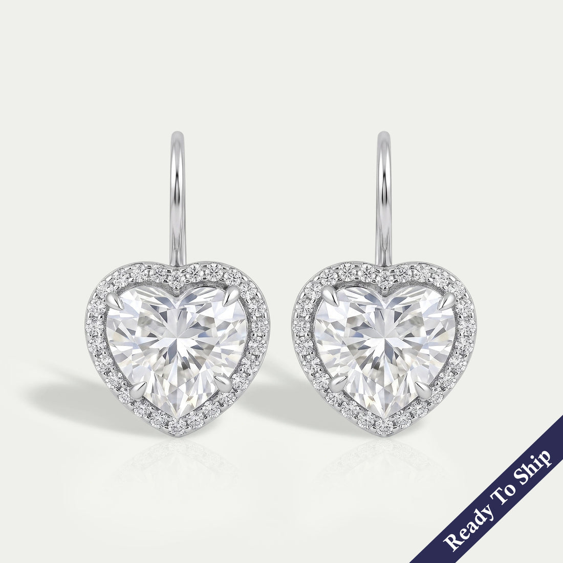 Heart Cut Lab Grown Diamond Dangle Earrings Earrings