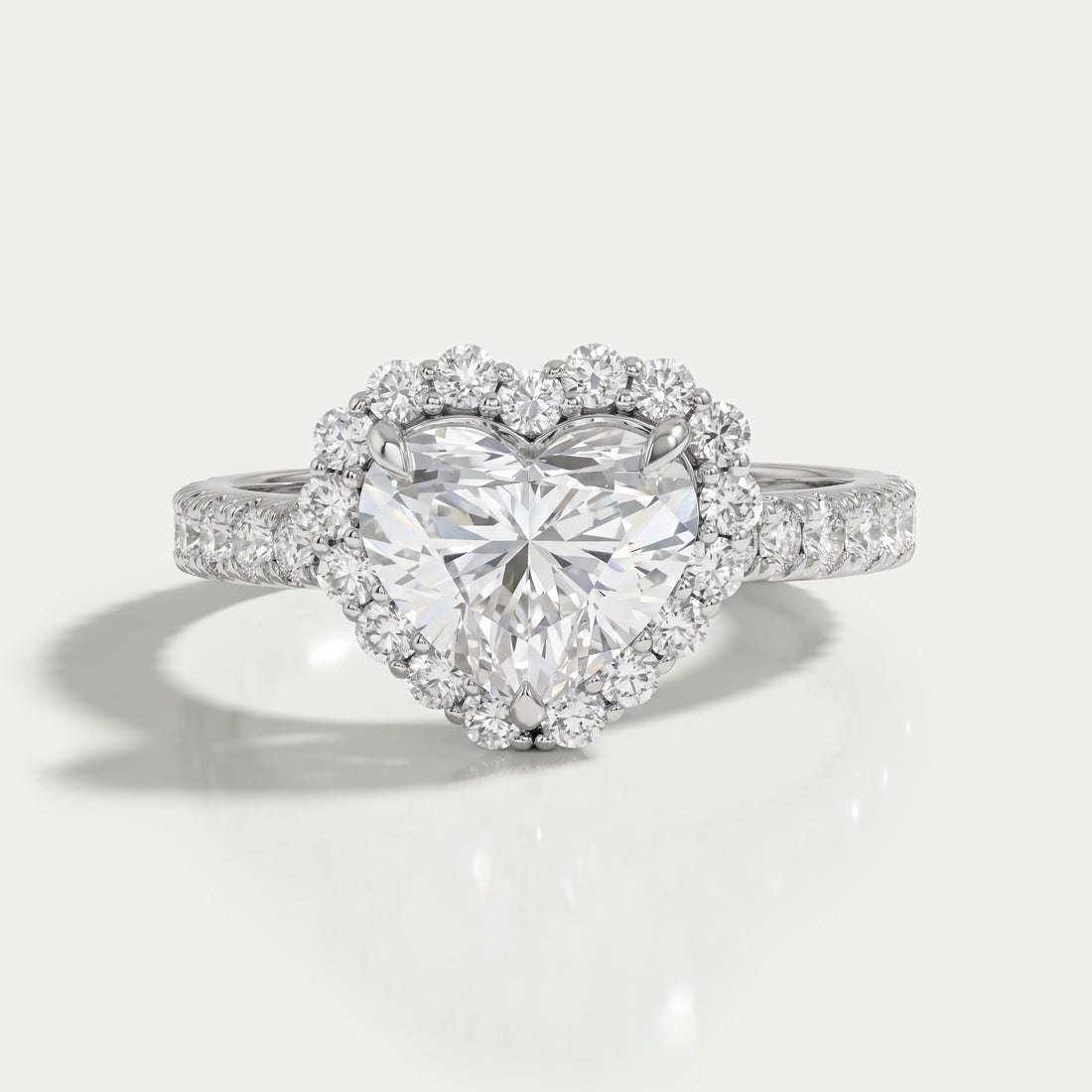 Heart Lab Diamond Halo Engagement Ring Ring