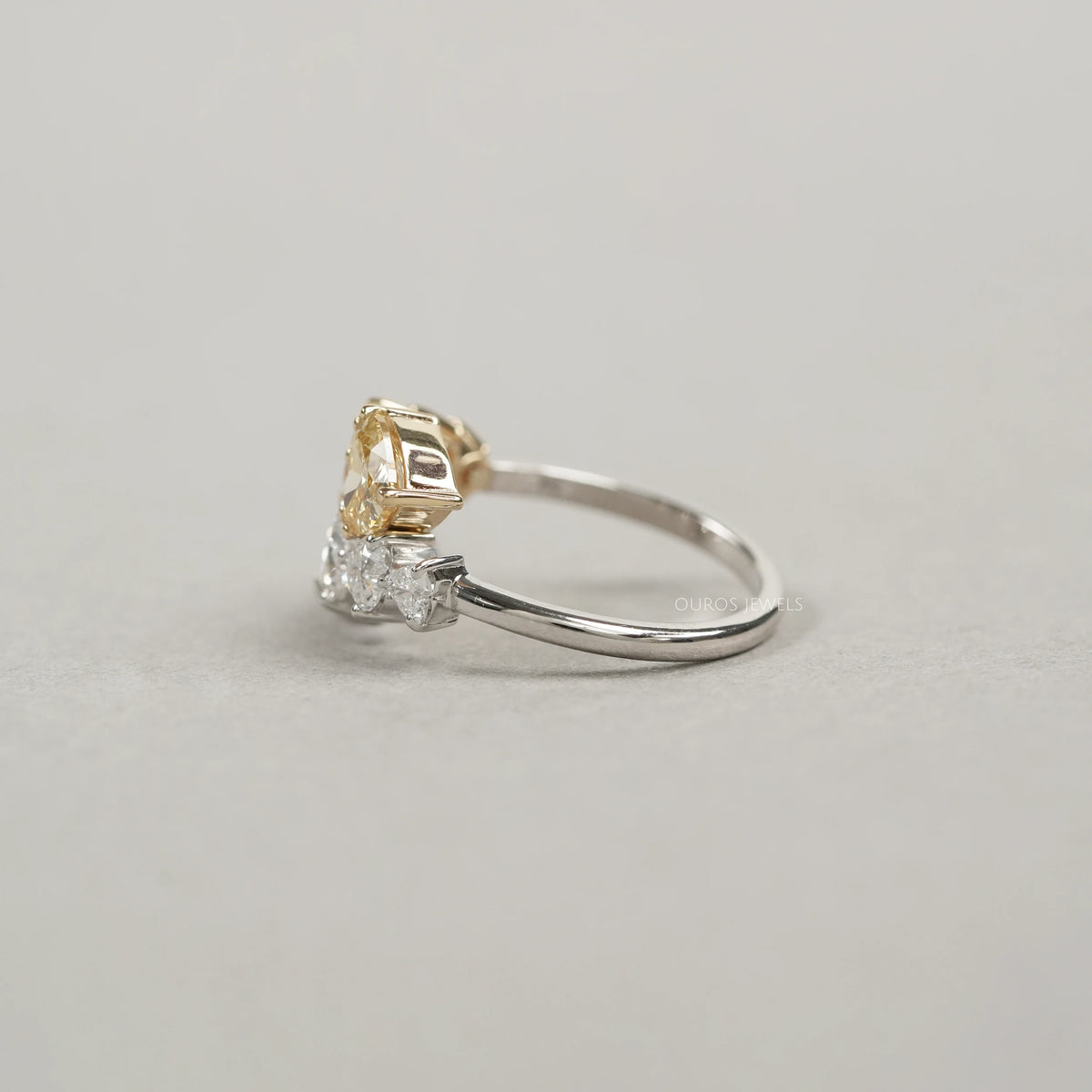 Yellow Heart Cut Lab Grown Diamond Bypass Ring Rings