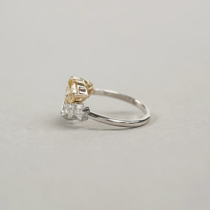 Yellow Heart Cut Lab Grown Diamond Bypass Ring