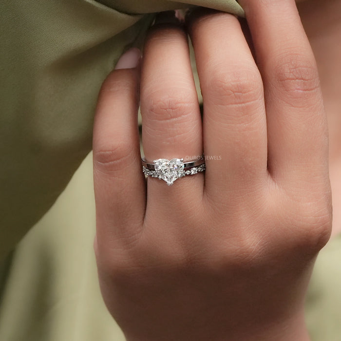 Heart Shaped Lab Diamond Wedding Ring Set