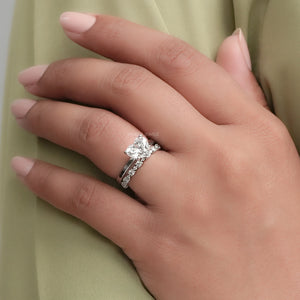 Heart Shaped Lab Diamond Wedding Ring Set