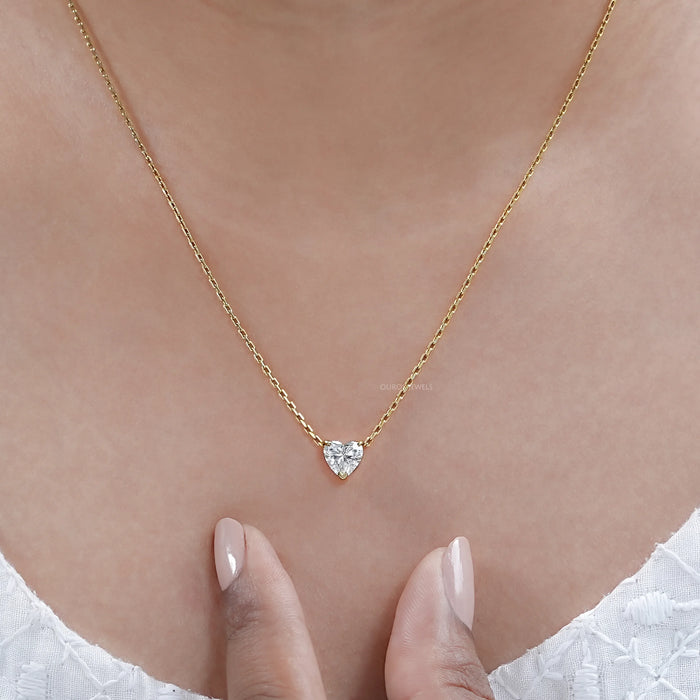 Heart Cut Lab Grown Diamond Solitaire Pendant  