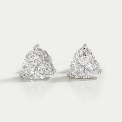 IGI Certified Heart Cut Lab Grown Diamond Stud Earring
