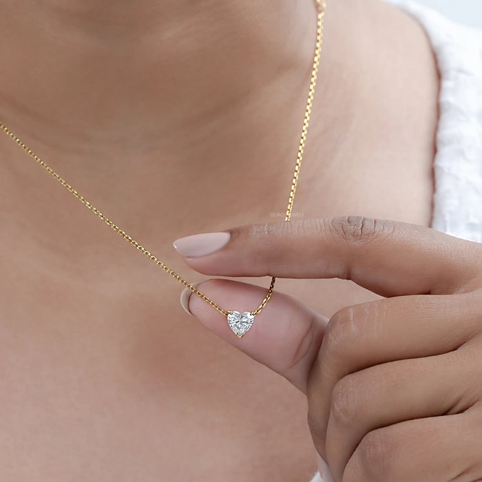Heart Cut Lab Grown Diamond Solitaire Pendant  