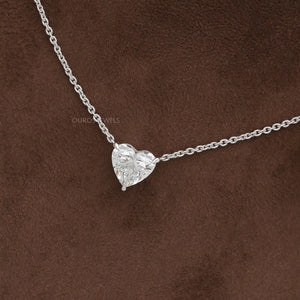 Heart Cut Lab Grown Diamond  Solitaire Pendant