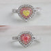 Double Halo Yellow Heart Diamond Ring