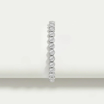 Hexagon Cut Bezel Set Tennis Bracelet