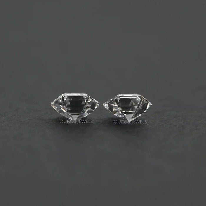 Hexagon Shaped Man Made Diamond Pair