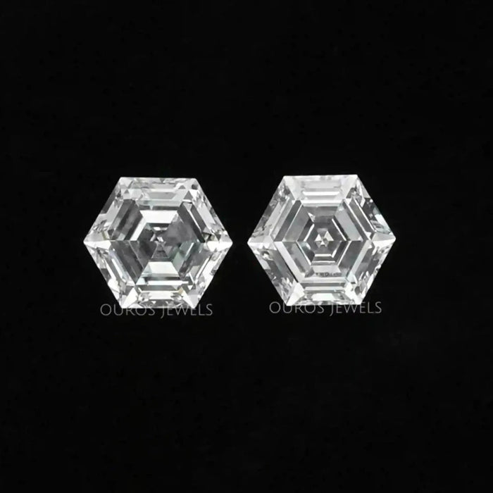 Hexagon Shaped Man Made Diamond Pair