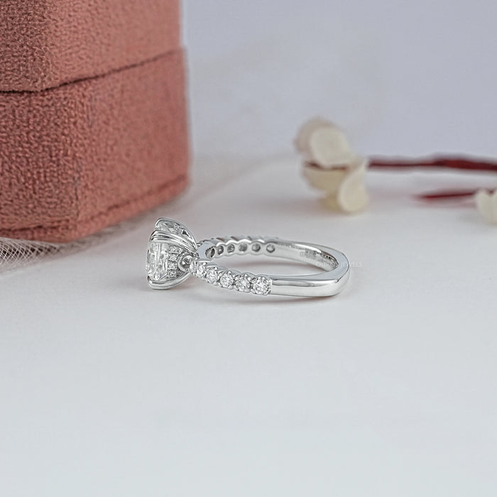 Euro Shank Hidden Halo Diamond Engagement Ring