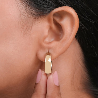 Yellow Gold Huggie Hoop Earrings Earring