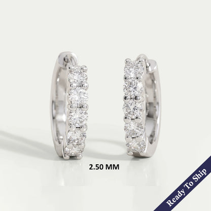 Round Lab Diamond Hoop Earrings Earrings