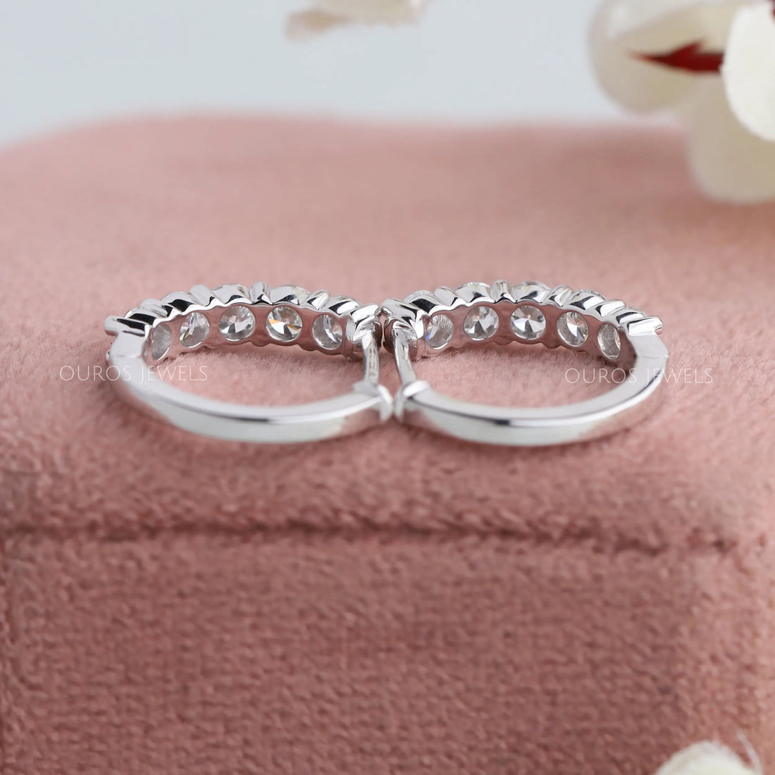 Round Cut Diamond Hoop Earrings Earring