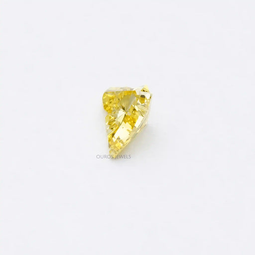 side view of 1.55 carat canary yellow horse cut lab grown diamond loose