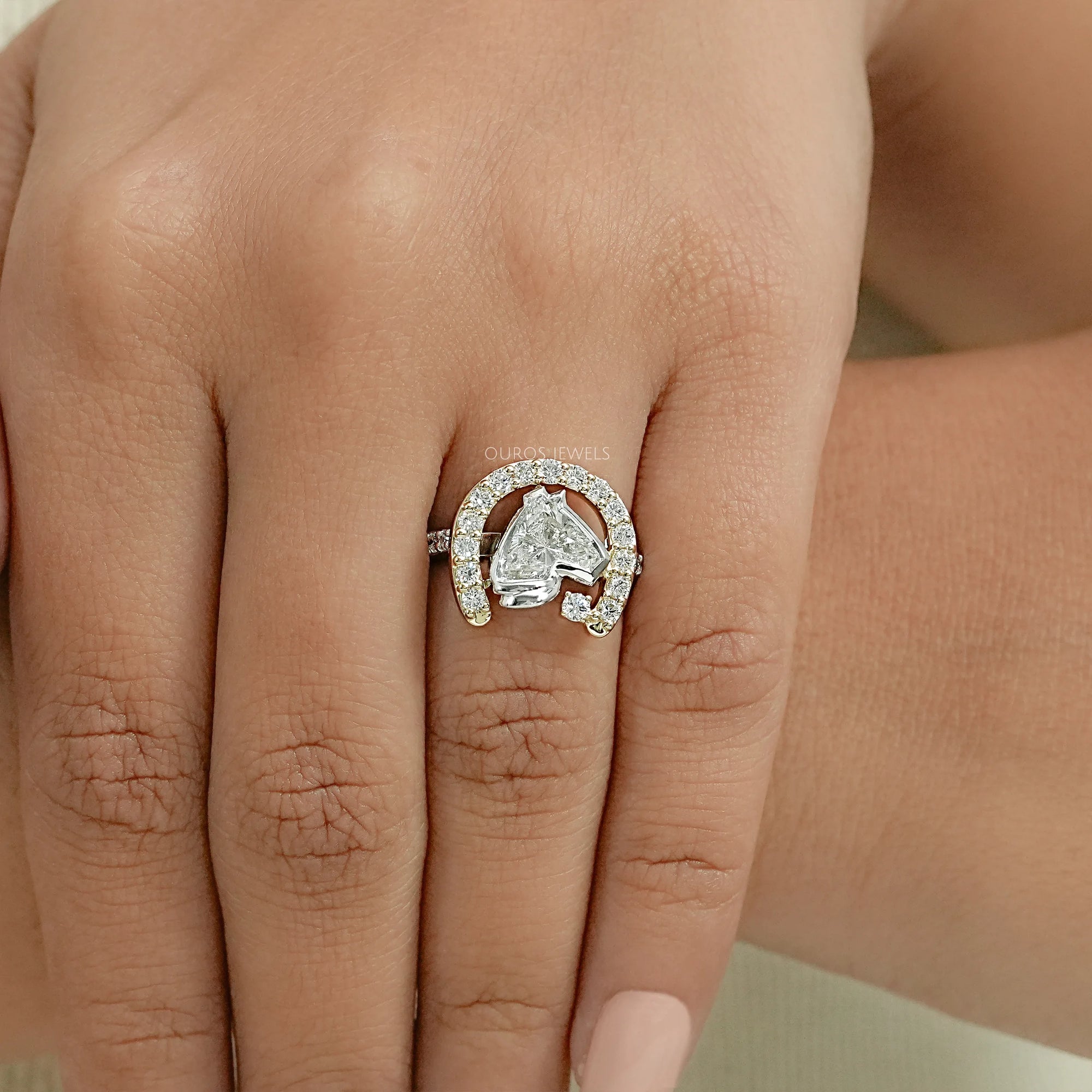 Antique Shape Horse Cut Diamond Ring Ring
