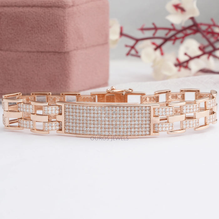 Mens Lab Grown Diamond Bracelet Gold