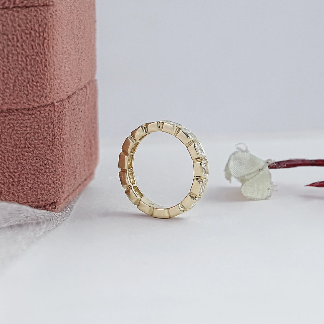 Radiant Lab Diamond Bezel Set Wedding Band