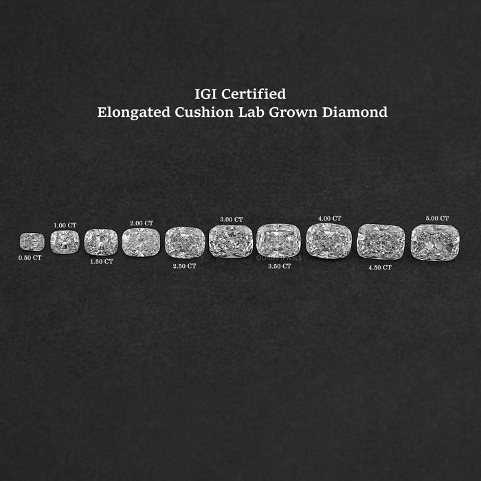 Elongated Cushion Cut Lab Grown Diamond