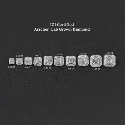 Certified Asscher Cut Lab Grown Diamond IGI Certified Diamond Loose