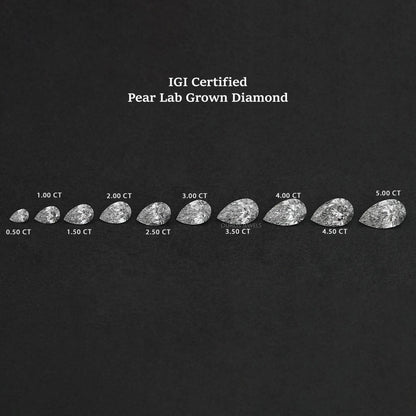Certified Pear Cut Lab Grown Diamond IGI Certified Diamond Loose