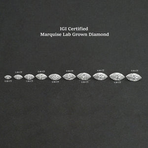 IGI Certified Marquise Cut Lab Grown Diamond