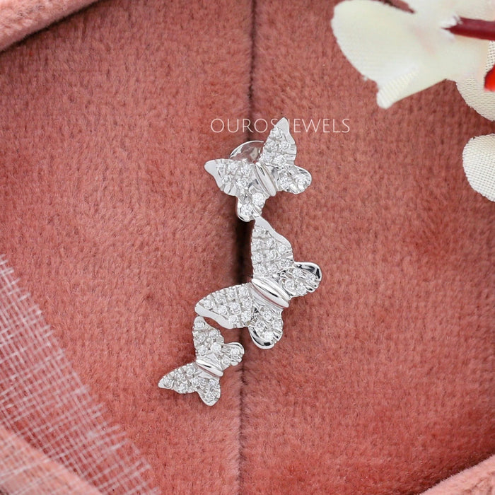 Butterfly Shape Lab Grown Diamond Earrings