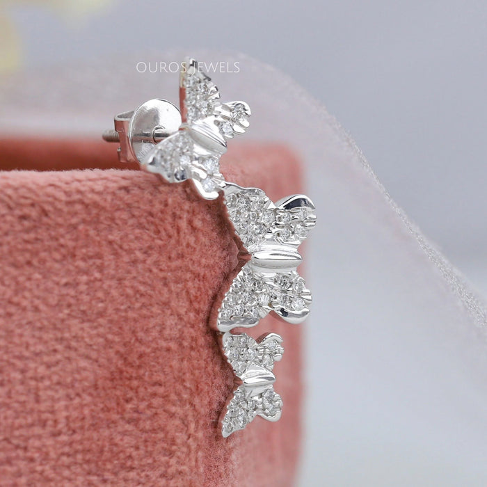 Butterfly Shape Lab Grown Diamond Earrings