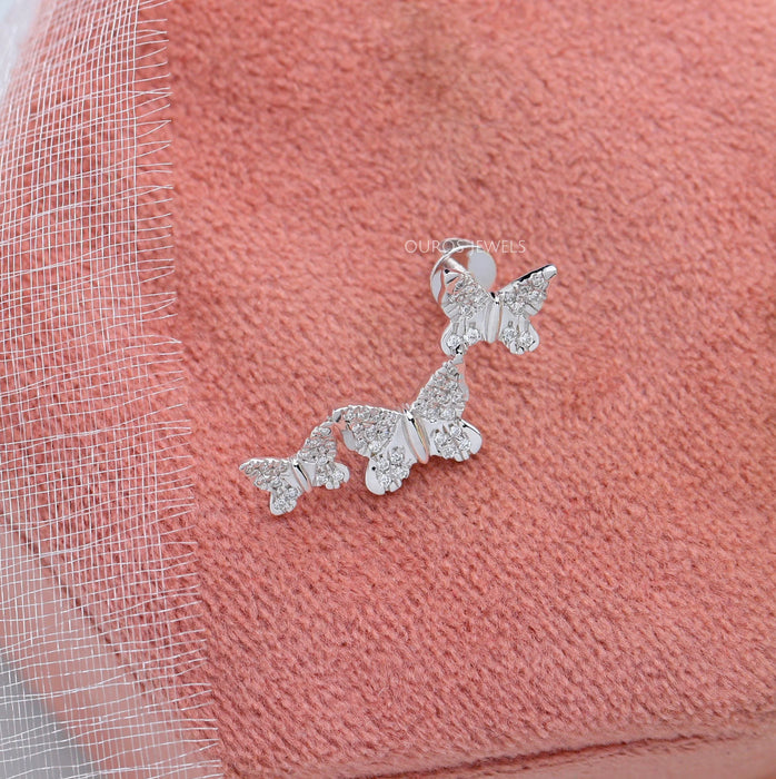 Butterfly Shape Lab Grown Diamond Earrings