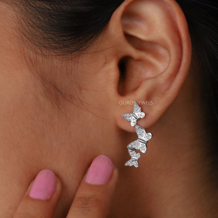 Butterfly Shape Lab Grown Diamond Earrings