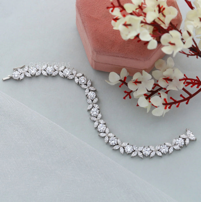 Marquise and Round Lab Diamond Bracelet