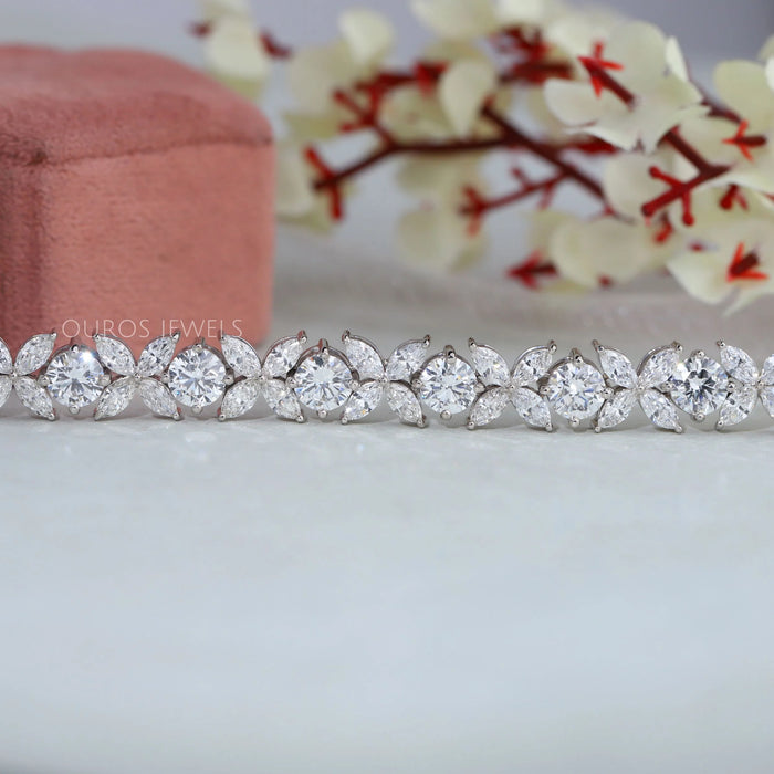 Marquise and Round Lab Diamond Bracelet
