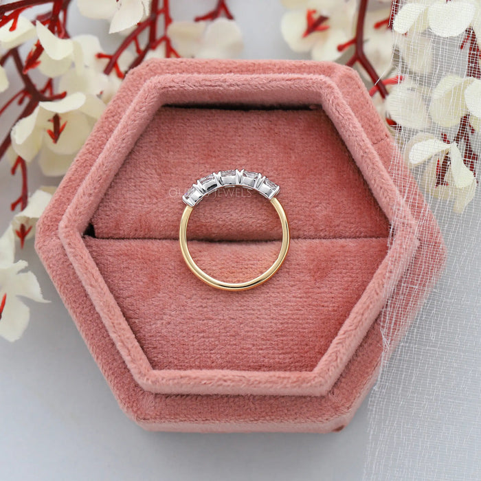 Five Stone Cushion Diamond Basket Setting Ring