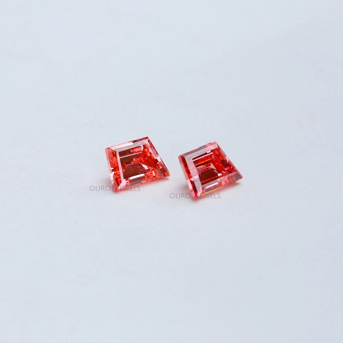 Pink Trapezoid Cut Lab Diamond Pair