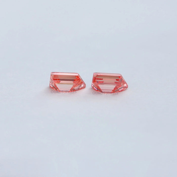 Pink Trapezoid Cut Lab Diamond Pair