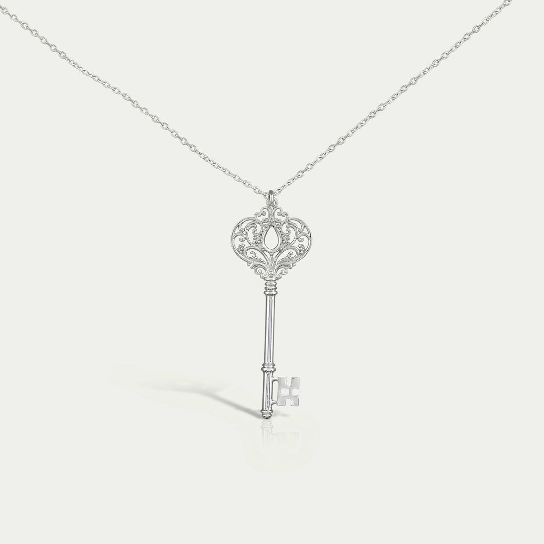 Key Shape Semi Mount Pendant Necklaces