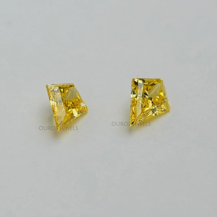 Pair Of Yellow Kite Lab Diamonds