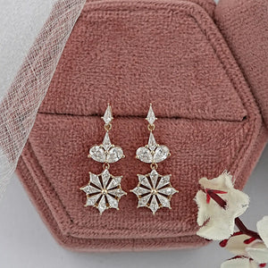 Floral  Kite Diamond  Dangle  Earring