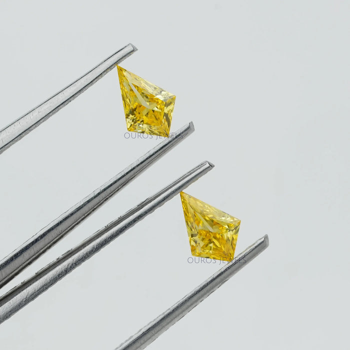Pair Of Yellow Kite Lab Diamonds
