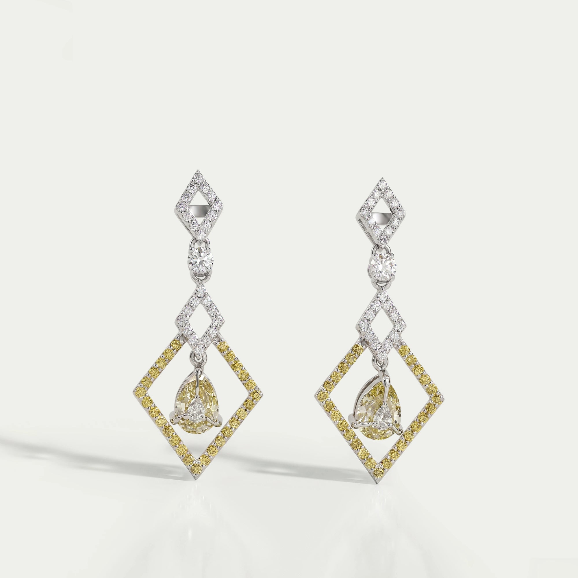Kite Shape Pear Diamond Dangle Earrings Earrings