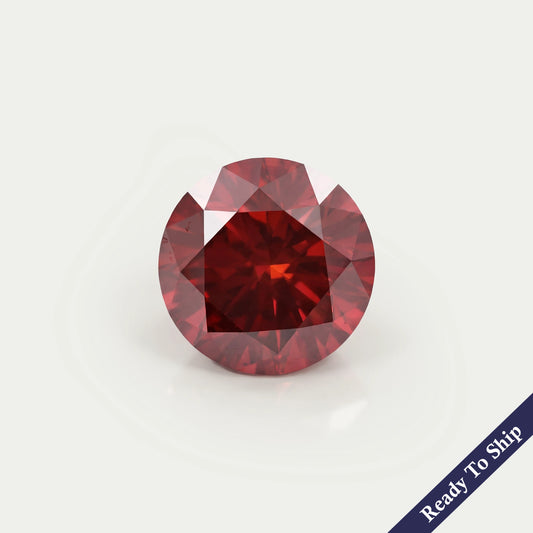 Red Round Lab Grown Loose Diamond Loose