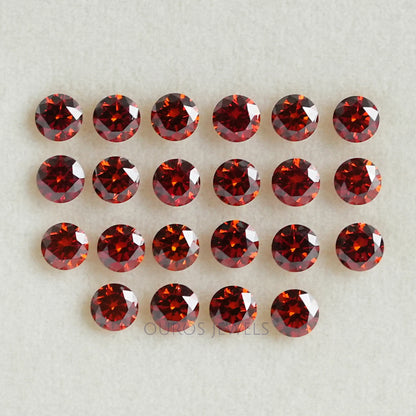 Red Round Cut Lab Grown Diamond Loose