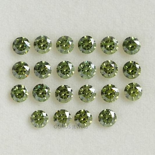 Green Round Cut Lab Grown Diamond Loose