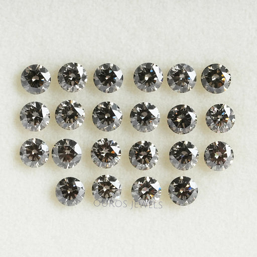 front view of black round cut lab grown diamonds