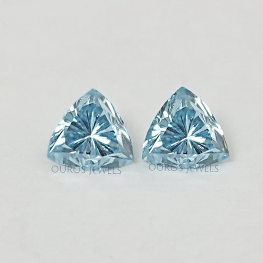 Blue Trillion Cut Lab Grown Diamond Loose