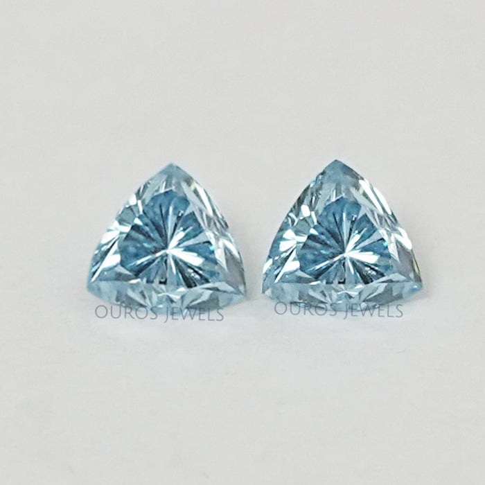 Pair of Blue Trillion Cut Loose Diamonds