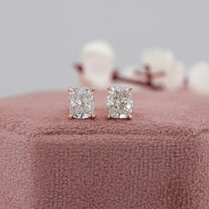 Elongated Cushion Cut Lab Grown Stud Earring
